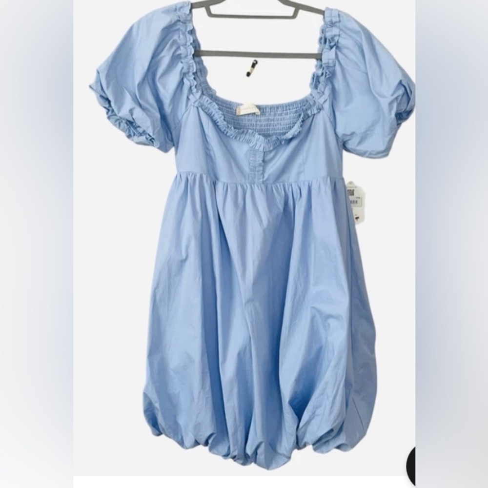 NWT~Altar'd State~Babydoll Coquette Dress~Bubble Skirt/Sleeves~Sz M~Powder Blue